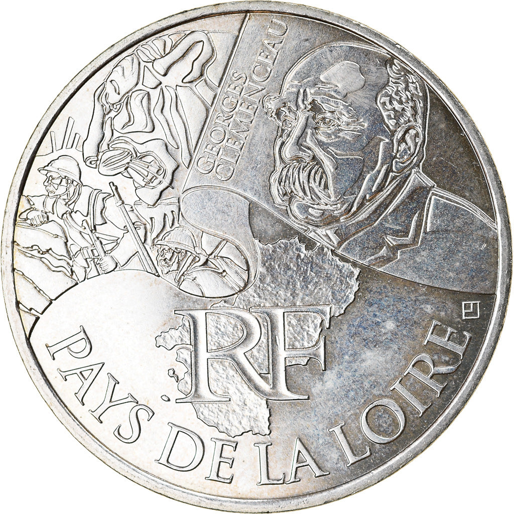 France, 10 Euro, Pays de la Loire, 2012, SPL, Argent, KM:1881