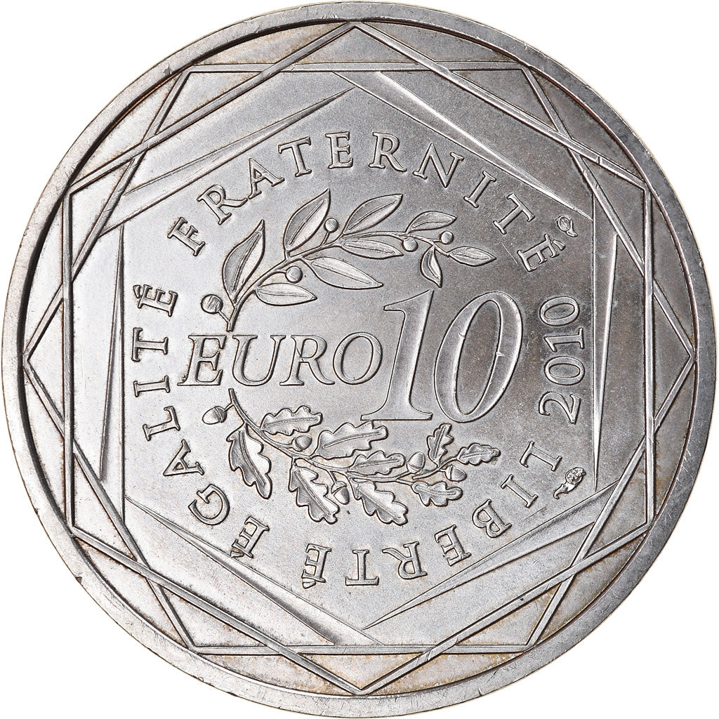 France, 10 Euro, Pays de la Loire, 2010, MS(63), Silver, KM:1665