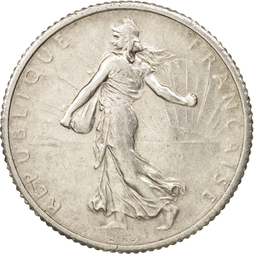 Coin, France, Semeuse, Franc, 1915, Paris, AU(55-58), Silver, KM:844.1