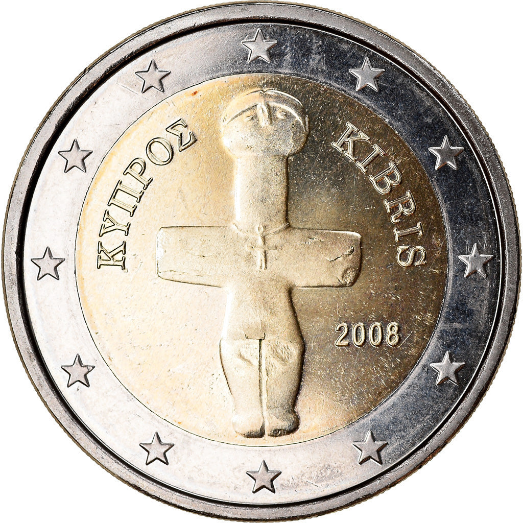 Zypern, 2 Euro, 2008, UNZ, Bi-Metallic, KM:85