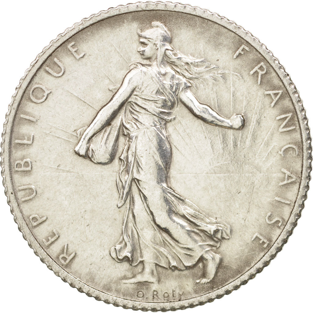Coin, France, Semeuse, Franc, 1915, Paris, AU(55-58), Silver, KM:844.1