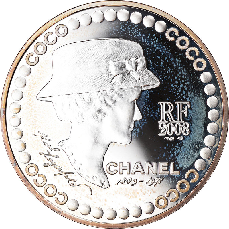 Francia Euro Coco Chanel 2008 BE FDC Plata Gadoury:EU 292