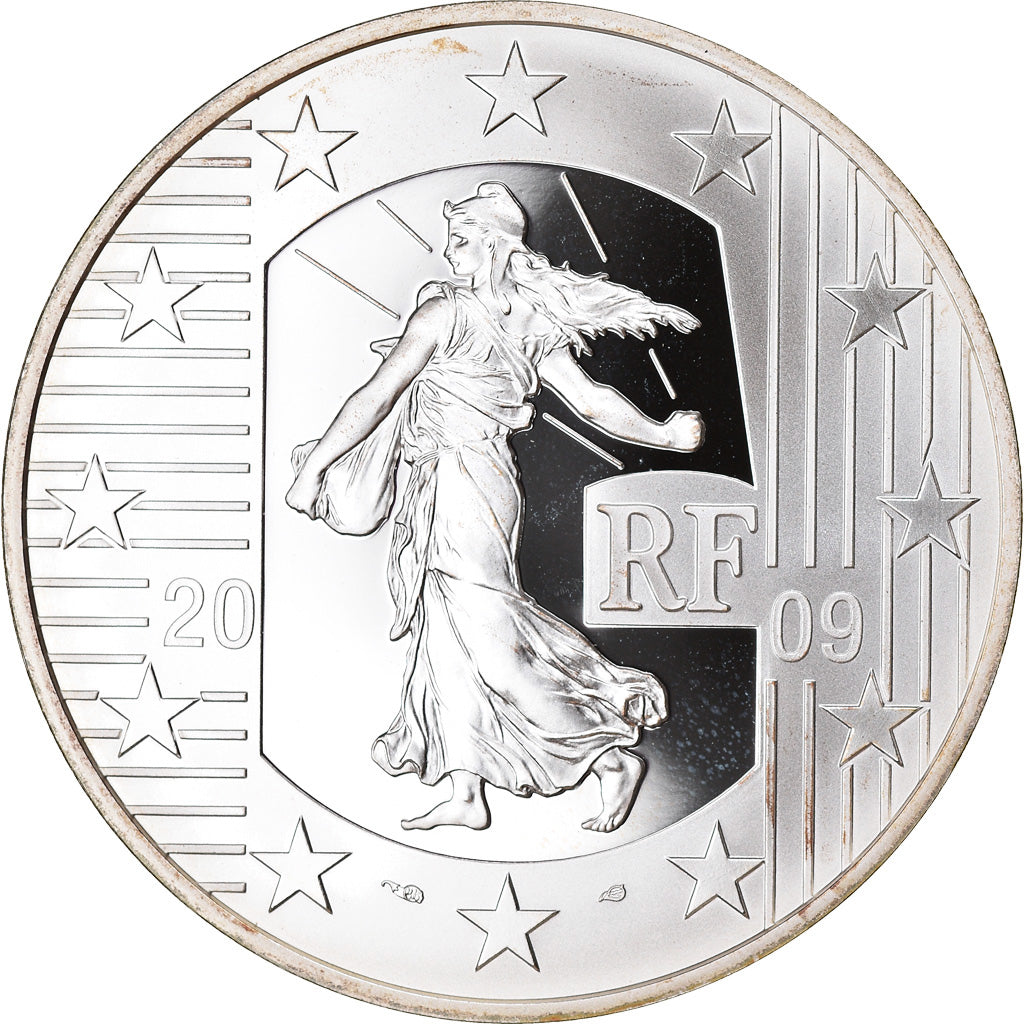 France, 10 Euro, Les Droits de L 'Homme, 2009, BE, MS(65-70), Silver, Gadoury:eu