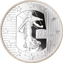 France, 10 Euro, Les Droits de L 'Homme, 2009, BE, MS(65-70), Silver, Gadoury:eu
