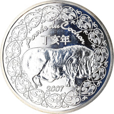 Francja, 1/4 Euro, Fables de La Fontaine, 2007, Paris, BU, MS(65-70), Srebro