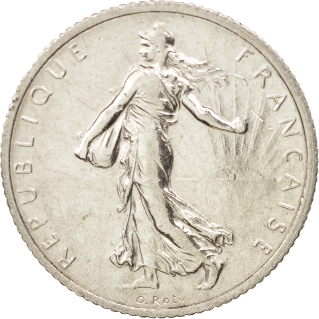 France, Semeuse, Franc, 1917, Paris, AU(55-58), Silver, KM:844.1, Gadoury:467