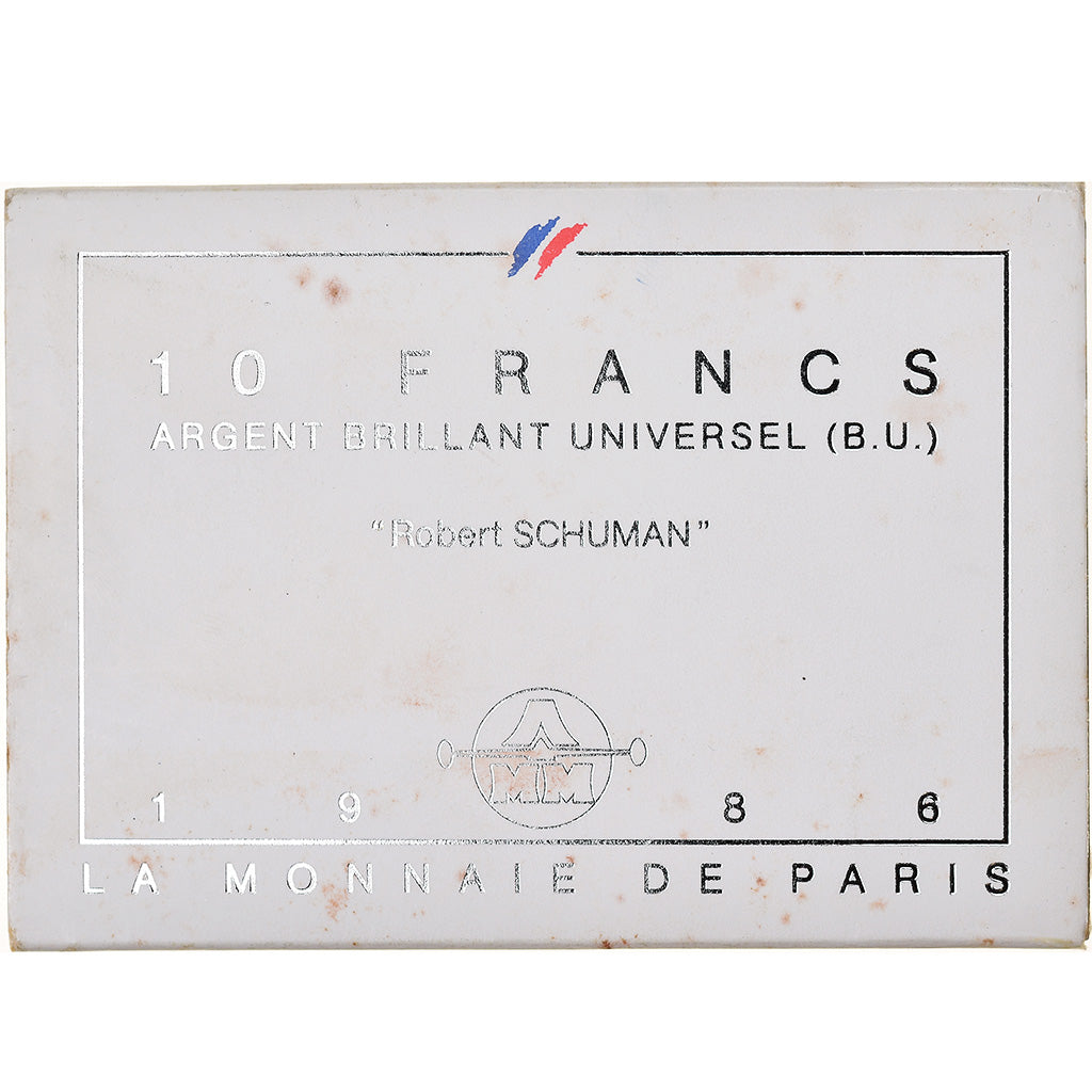 Coin, France, Schuman, 10 Francs, 1986, Paris, BU, MS(65-70), Silver, KM:958a