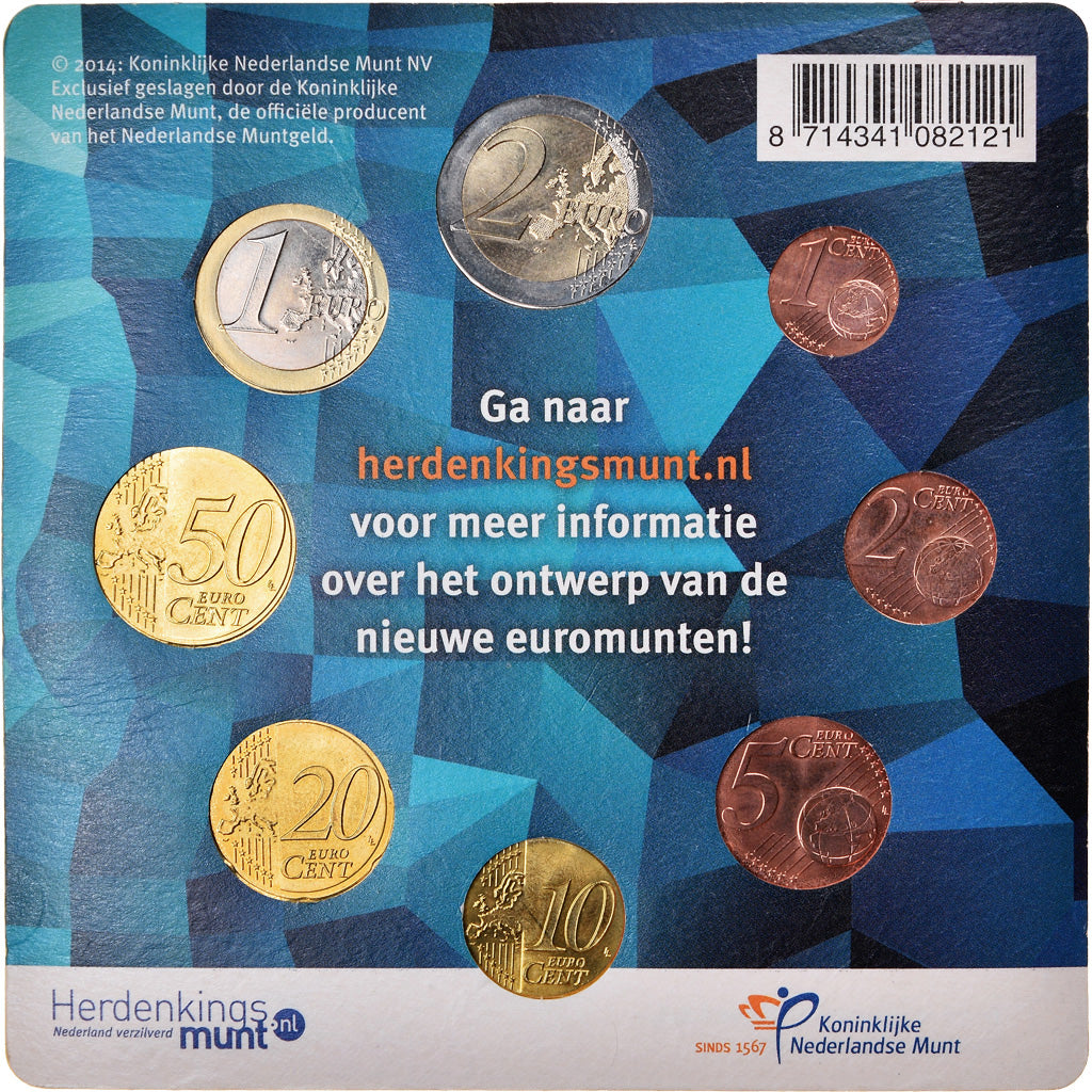 Netherlands, 1 Cent to 2 Euro, 2014, BU, MS(65-70)