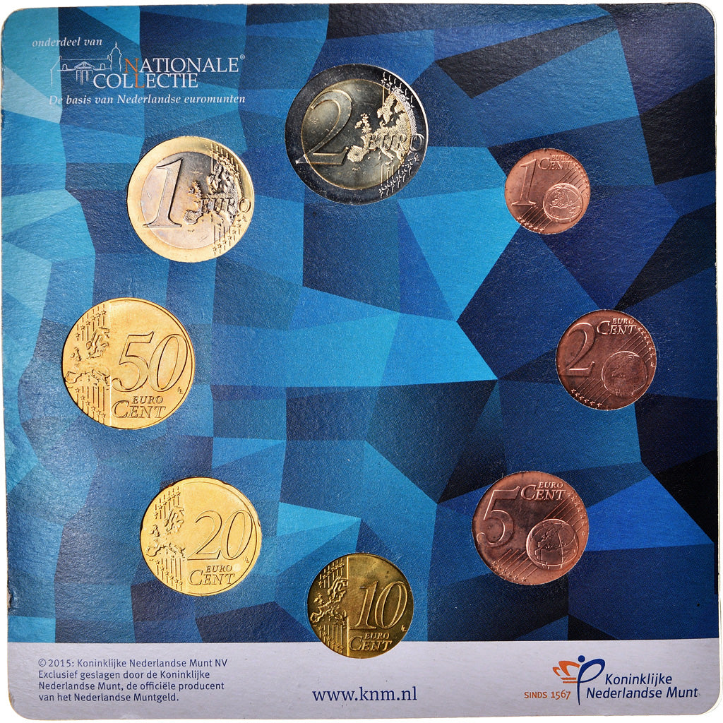 Netherlands, 1 Cent to 2 Euro, 2015, BU, MS(65-70)