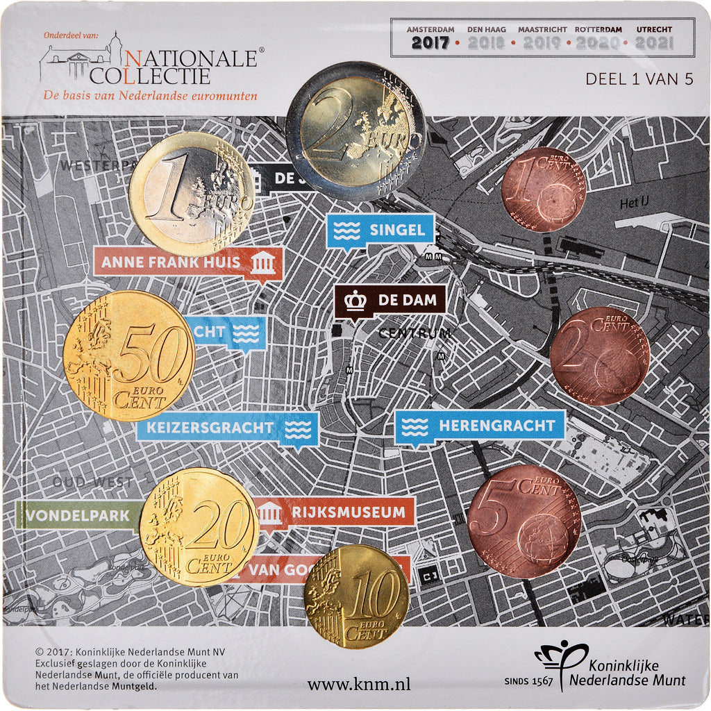 Netherlands, 1 Cent to 2 Euro, 2017, BU, MS(65-70)