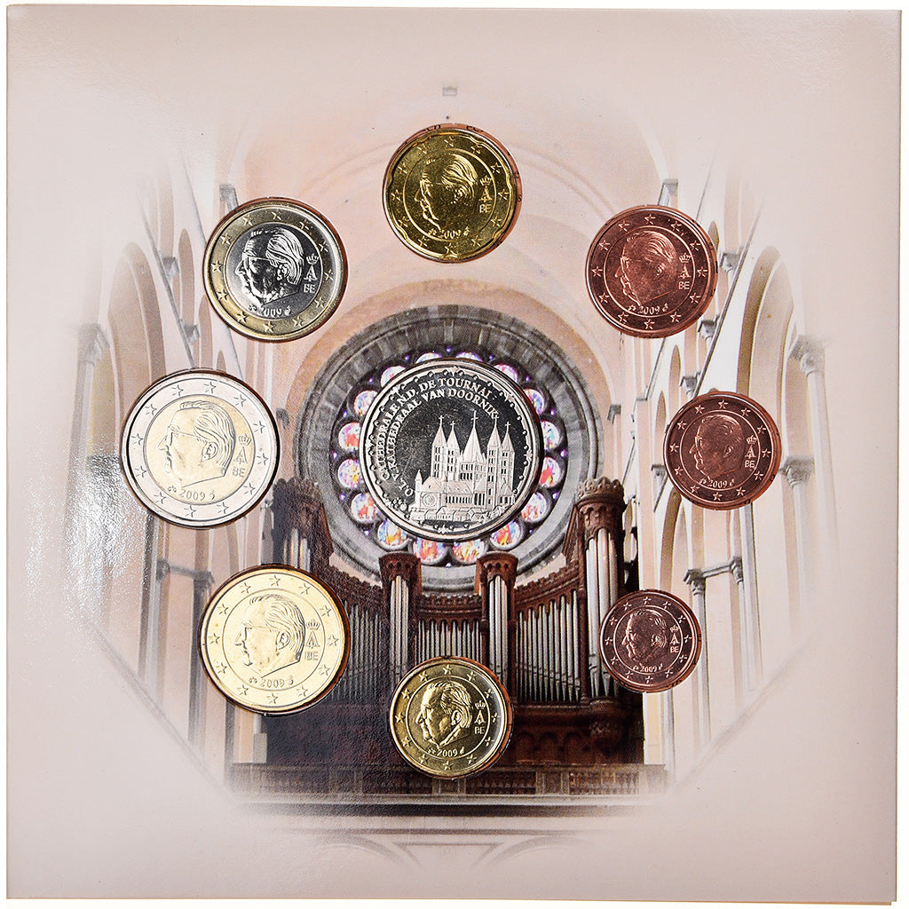 Belgium, 1 Cent to 2 Euro, Cathédrale de Tournai, 2009, BU, MS(65-70)