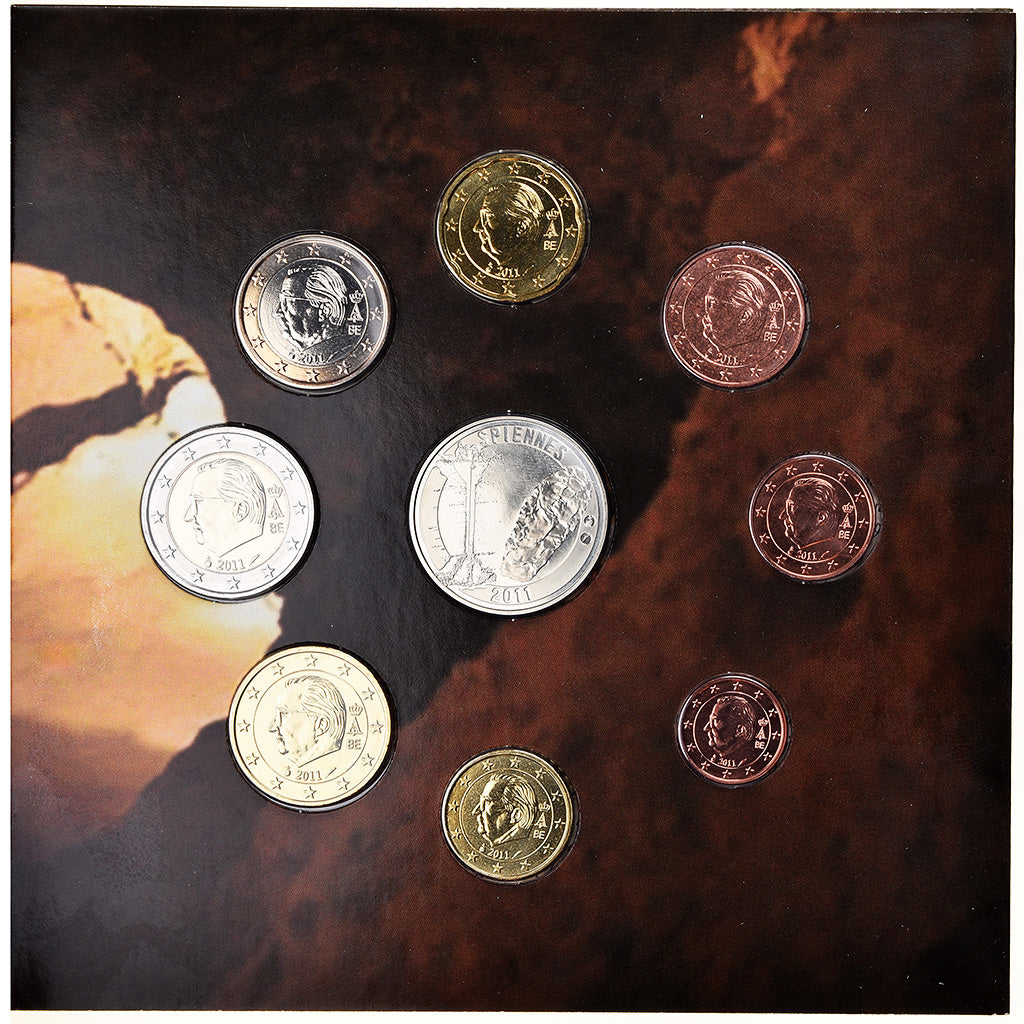 Belgien, 1 Cent to 2 Euro, Minières de silex de Spiennes, 2011, BU, STGL