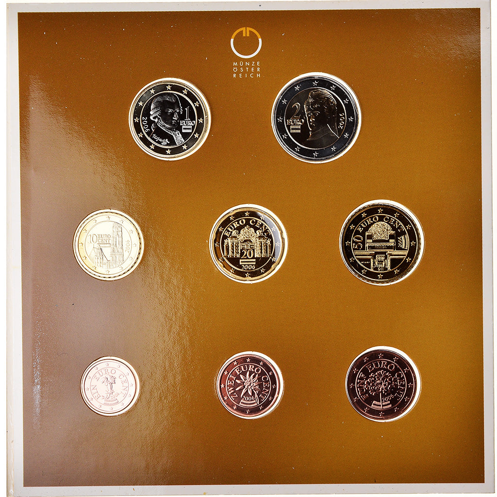 Austria, 1 Cent to 2 Euro, 2006, Vienna, BU, MS(65-70), ND