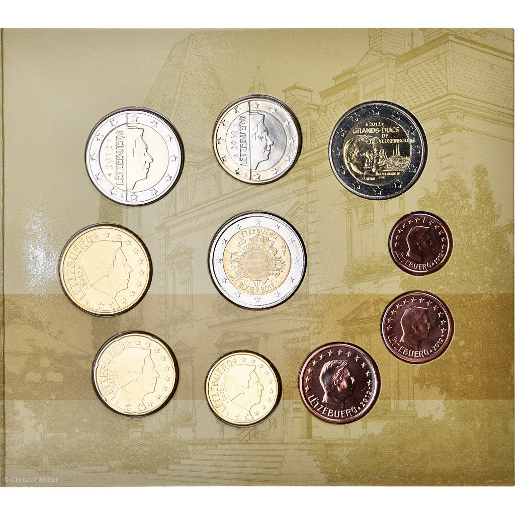 Luxembourg, 1 Cent to 2 Euro, Diekirch, 2012, BU, MS(65-70)