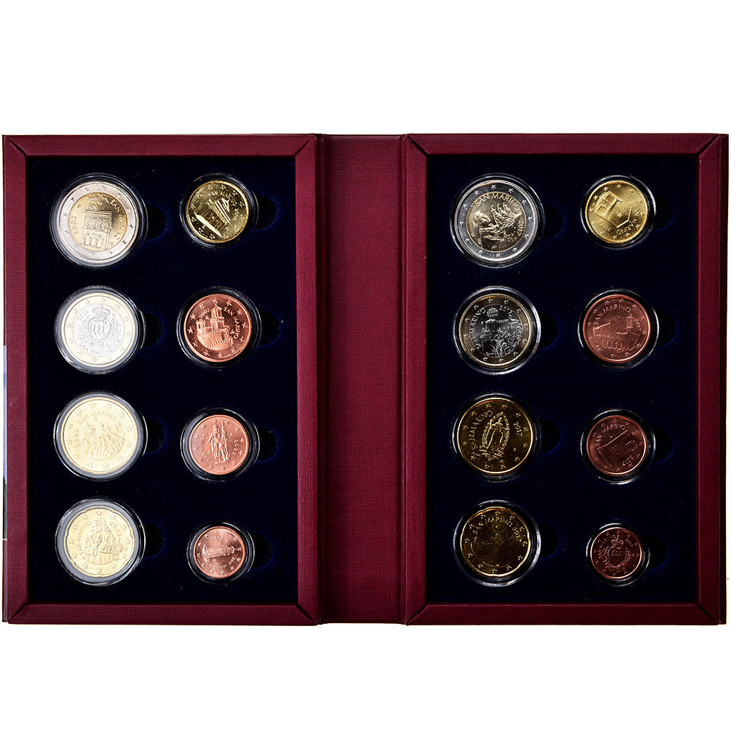 San Marino, 1 Cent to 2 Euro, 2002 et 2017, BU, MS(65-70)