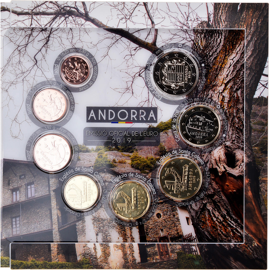 Andorra, 1 Cent to 2 Euro, 2019, BU, FDC, Sin información