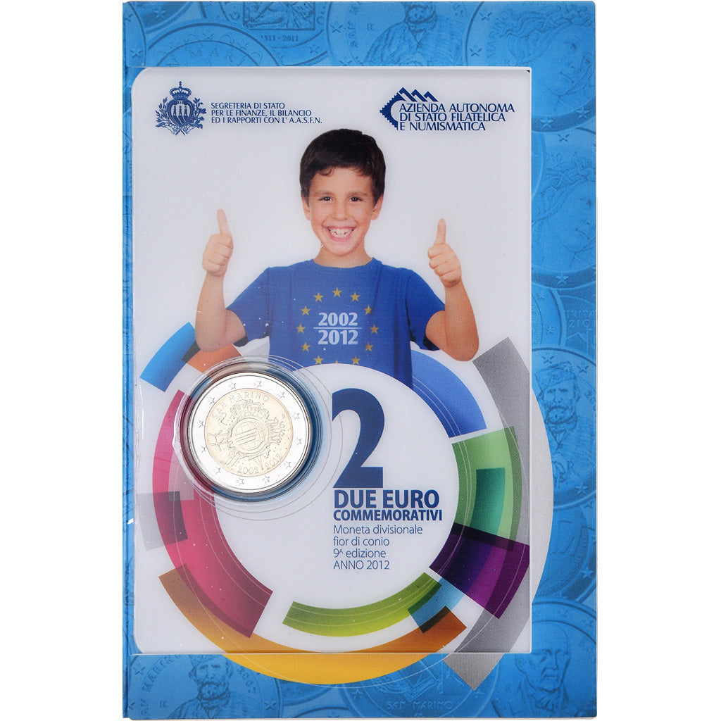 San Marino, 2 Euro, 10ème Anniversaire de l'Euro, 2012, MS(65-70)