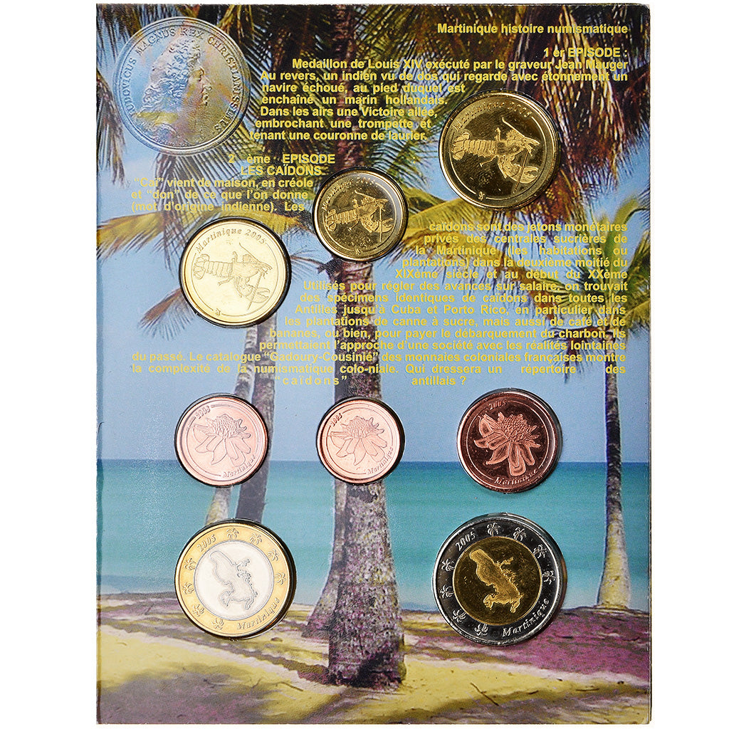 Martinique, 1 Cent to 2 Euro, 2005, unofficial private coin, MS(65-70)