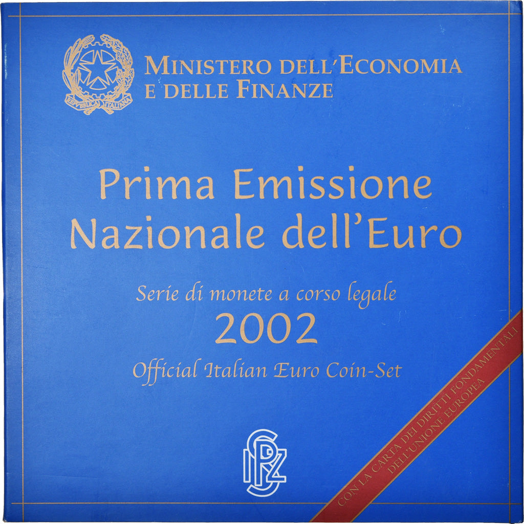 Italy, 1 Cent to 2 Euro, 2002, BU, MS(65-70)