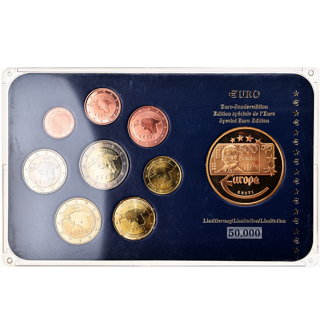 Estonia, 1 Cent to 2 Euro, Europa, 2011, BU, MS(65-70)