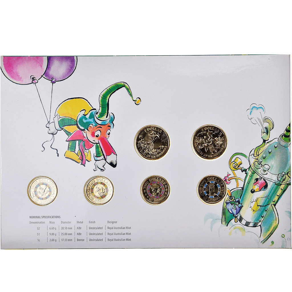 Coin, Australia, Mr Squiggle and friends, 1 cent to 2 dollars, 2019, Perth