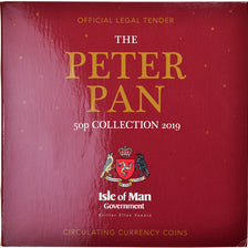 Moneda, Isla de Man, 50 Pence, 2019, Pobjoy Mint, 6 x 50 pence - Peter Pan, FDC