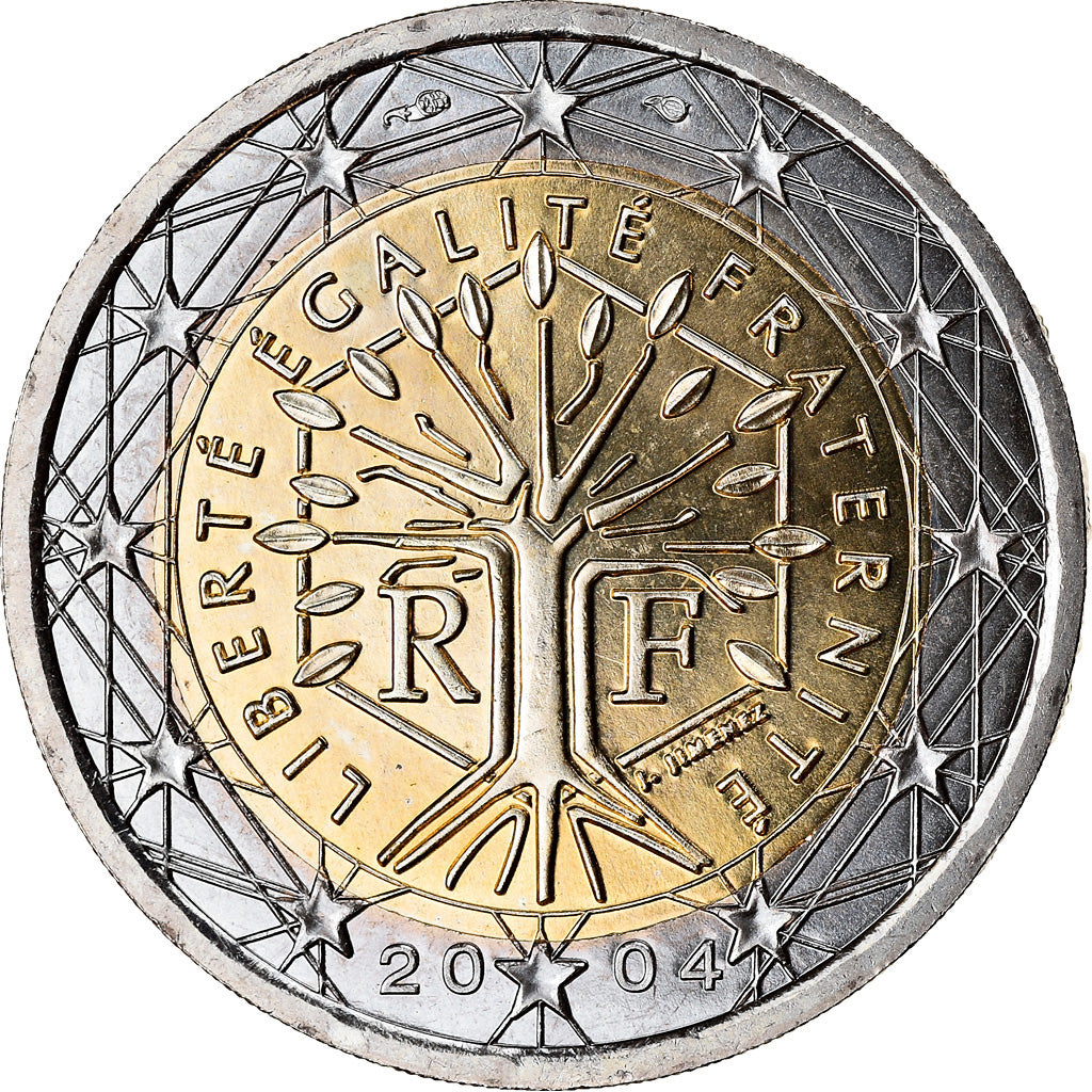 France, 2 Euro, 2004, BU, MS(65-70), Bi-Metallic, KM:1289