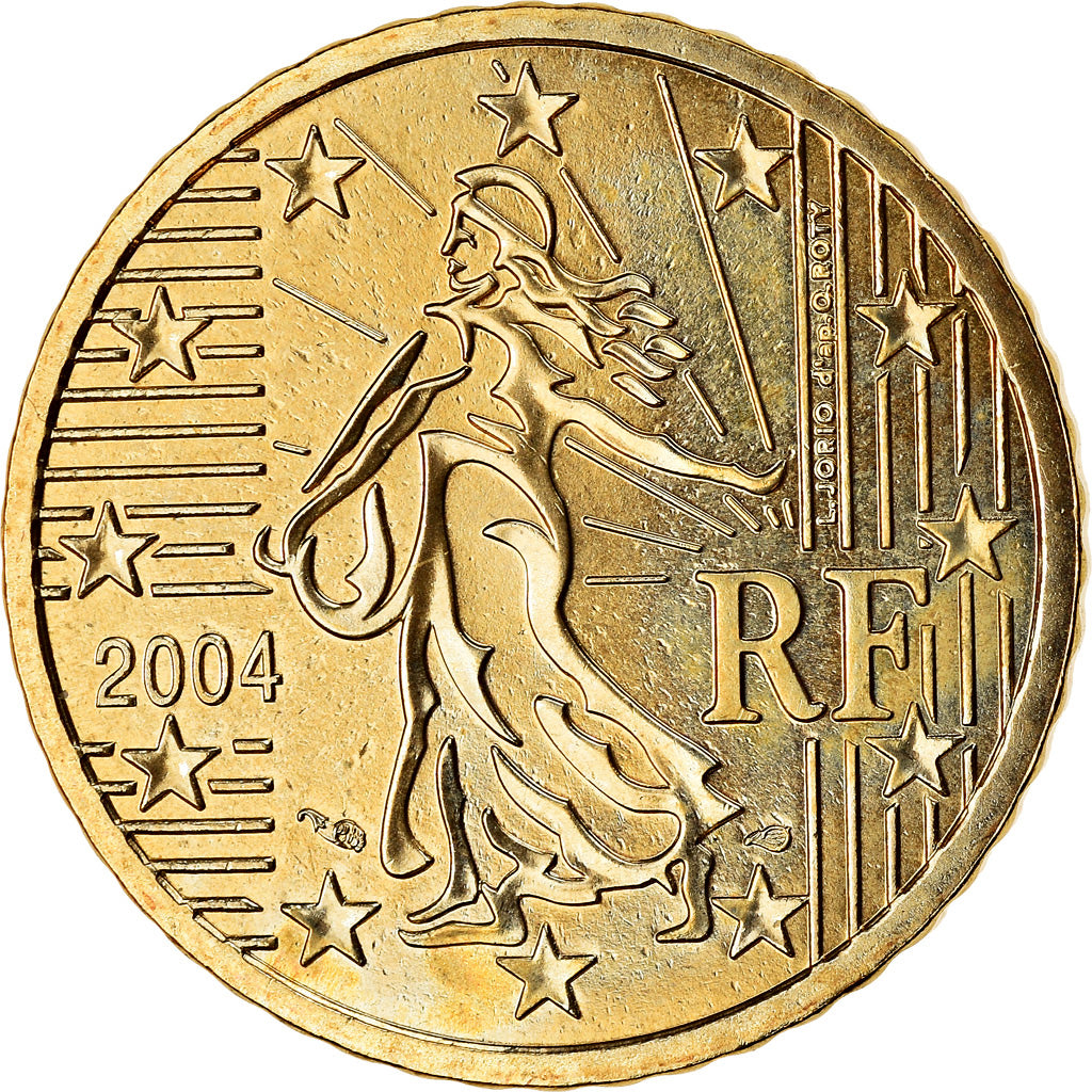 France, 50 Euro Cent, 2004, BU, MS(65-70), Brass, KM:1287