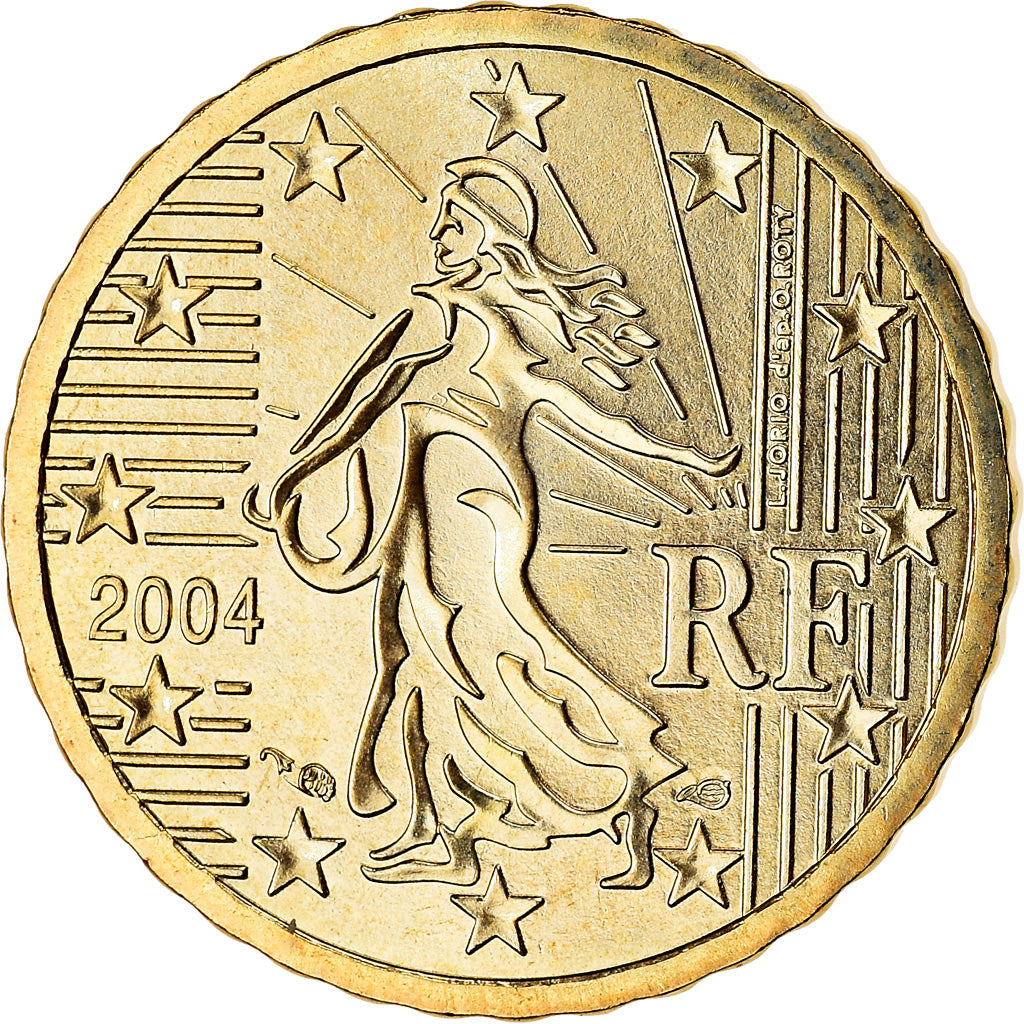 Francia, 10 Euro Cent, 2004, BU, FDC, Ottone, KM:1285