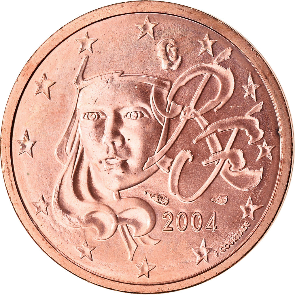 Frankrijk, 2 Euro Cent, 2004, BU, FDC, Copper Plated Steel, KM:1283