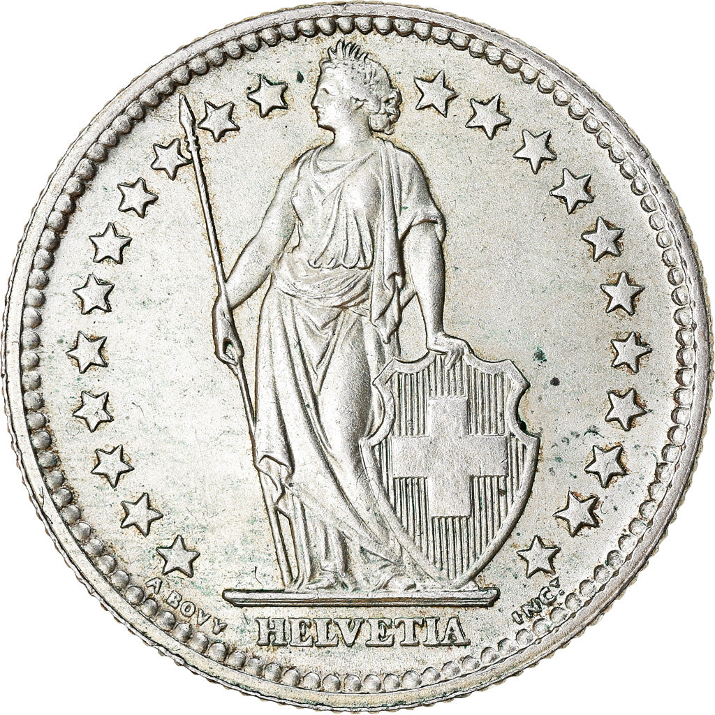 Coin, Switzerland, 2 Francs, 1957, Bern, AU(55-58), Silver, KM:21