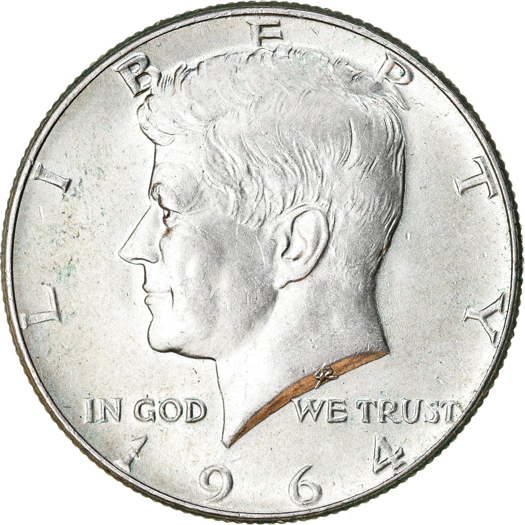 Coin, United States, Kennedy Half Dollar, Half Dollar, 1964, U.S. Mint
