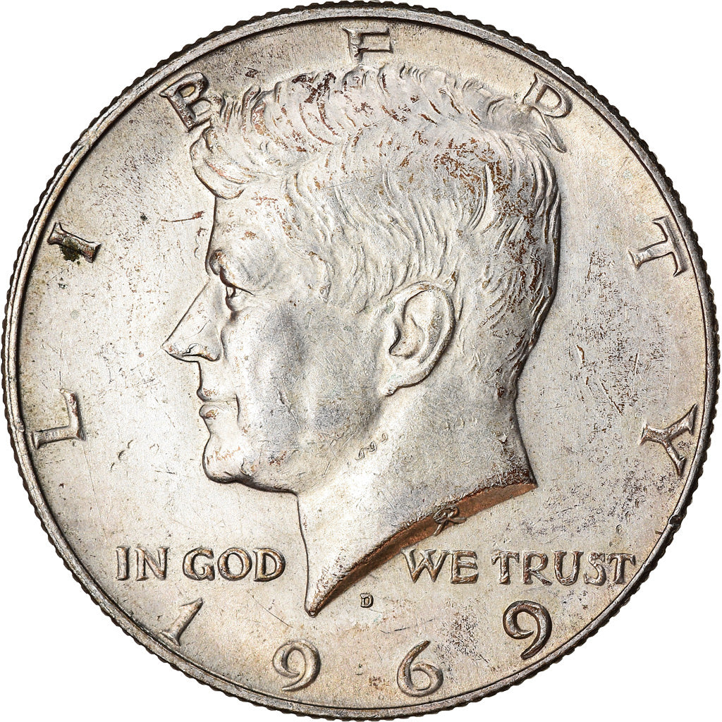 Coin, United States, Kennedy Half Dollar, Half Dollar, 1969, U.S. Mint, Denver