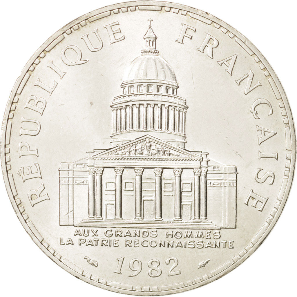 Francia, Panthéon, 100 Francs, 1982, Paris, SPL-, Argento, KM:951.1, Gadoury...