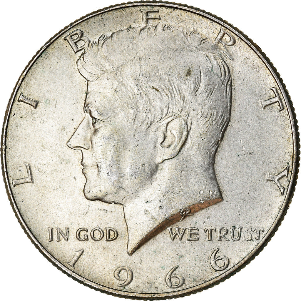 Coin, United States, Kennedy Half Dollar, Half Dollar, 1966, U.S. Mint
