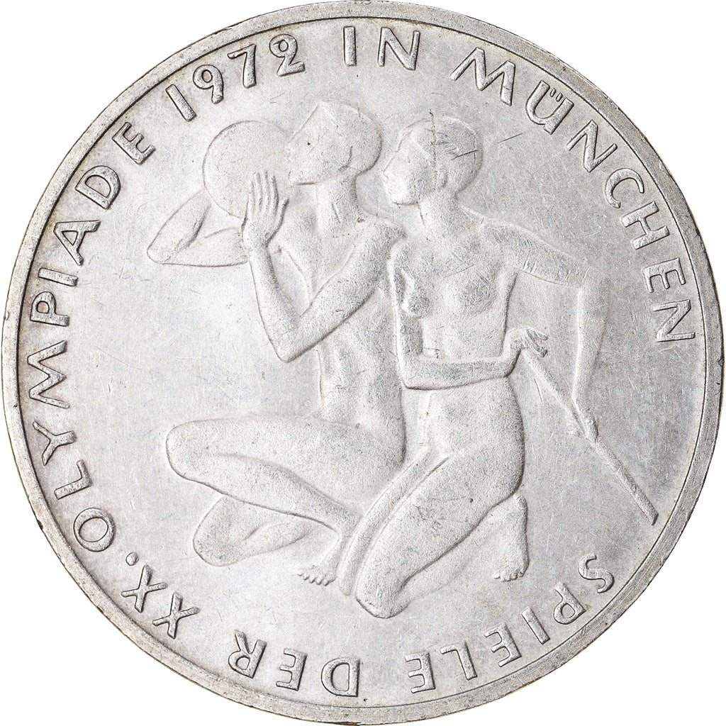 Coin, GERMANY - FEDERAL REPUBLIC, 10 Mark, 1972, Stuttgart, AU(55-58), Silver