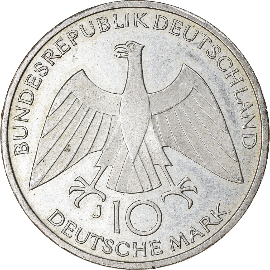 Coin, GERMANY - FEDERAL REPUBLIC, 10 Mark, 1972, Hambourg, EF(40-45), Silver