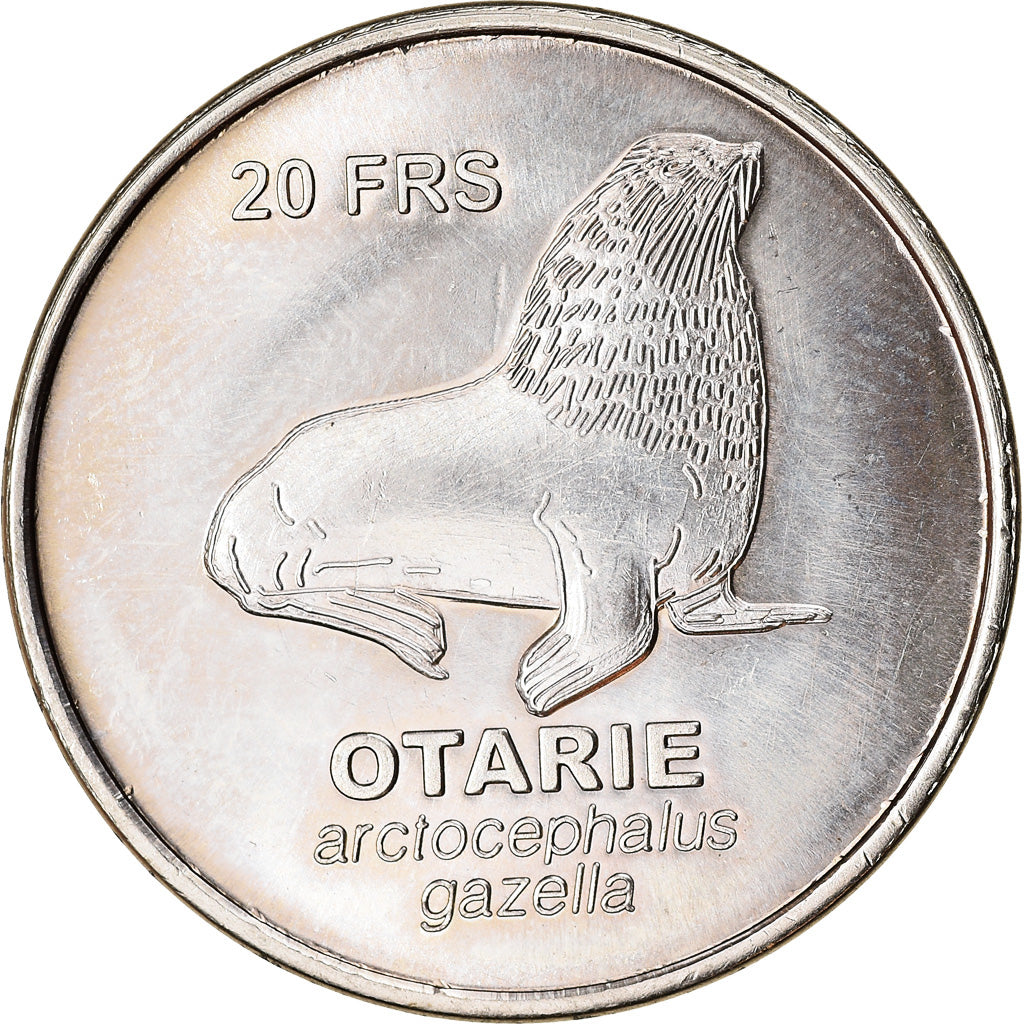 France, 20 Francs, Otarie, 2011, Iles Saint-Paul et Nouvelle Amsterdam, MS(63)