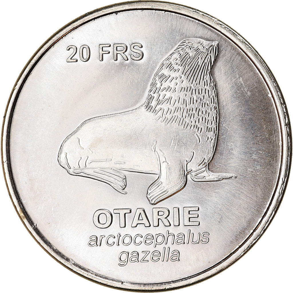 France, 20 Francs, Otarie, 2011, Iles Saint-Paul et Nouvelle Amsterdam, MS(63)