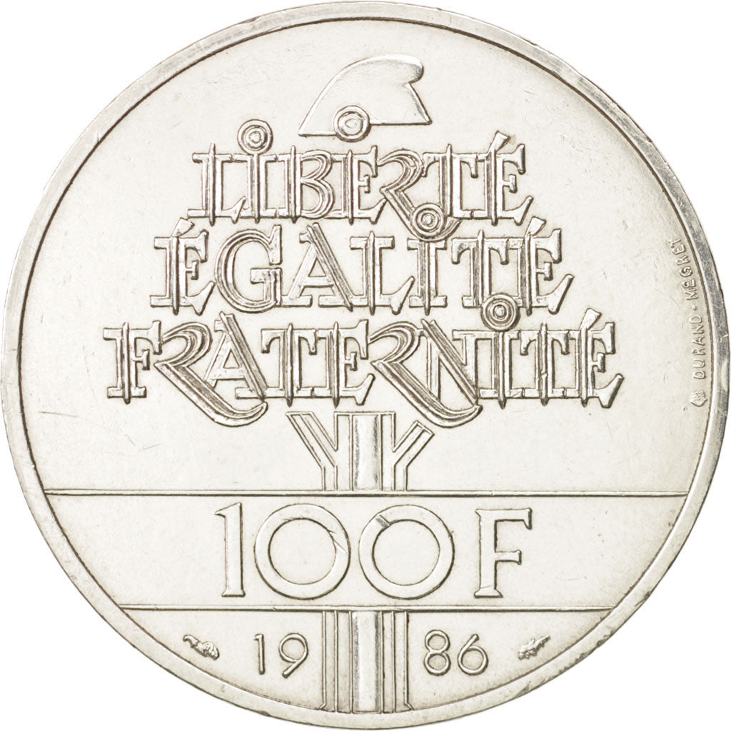 France, Statue de la Liberté,100 Francs, 986,AU(55-58),Silver,KM:960,Gadoury 901