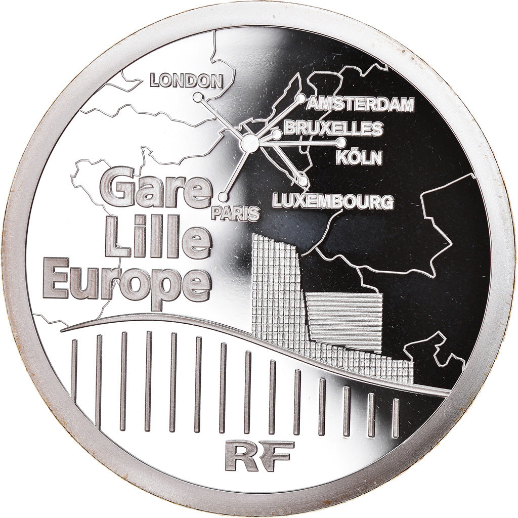 Frankrijk, 10 Euro, Gare Lille Europe, 2010, BE, FDC, Zilver, Gadoury:EU427