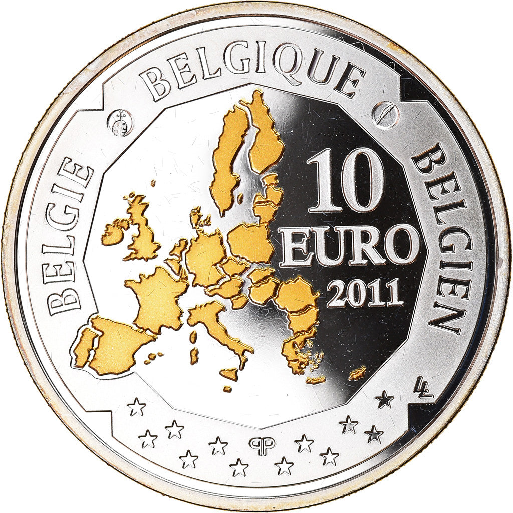 Belgium, 10 Euro, Belgian deep sea exploration, 2011, Proof, MS(65-70), Silver