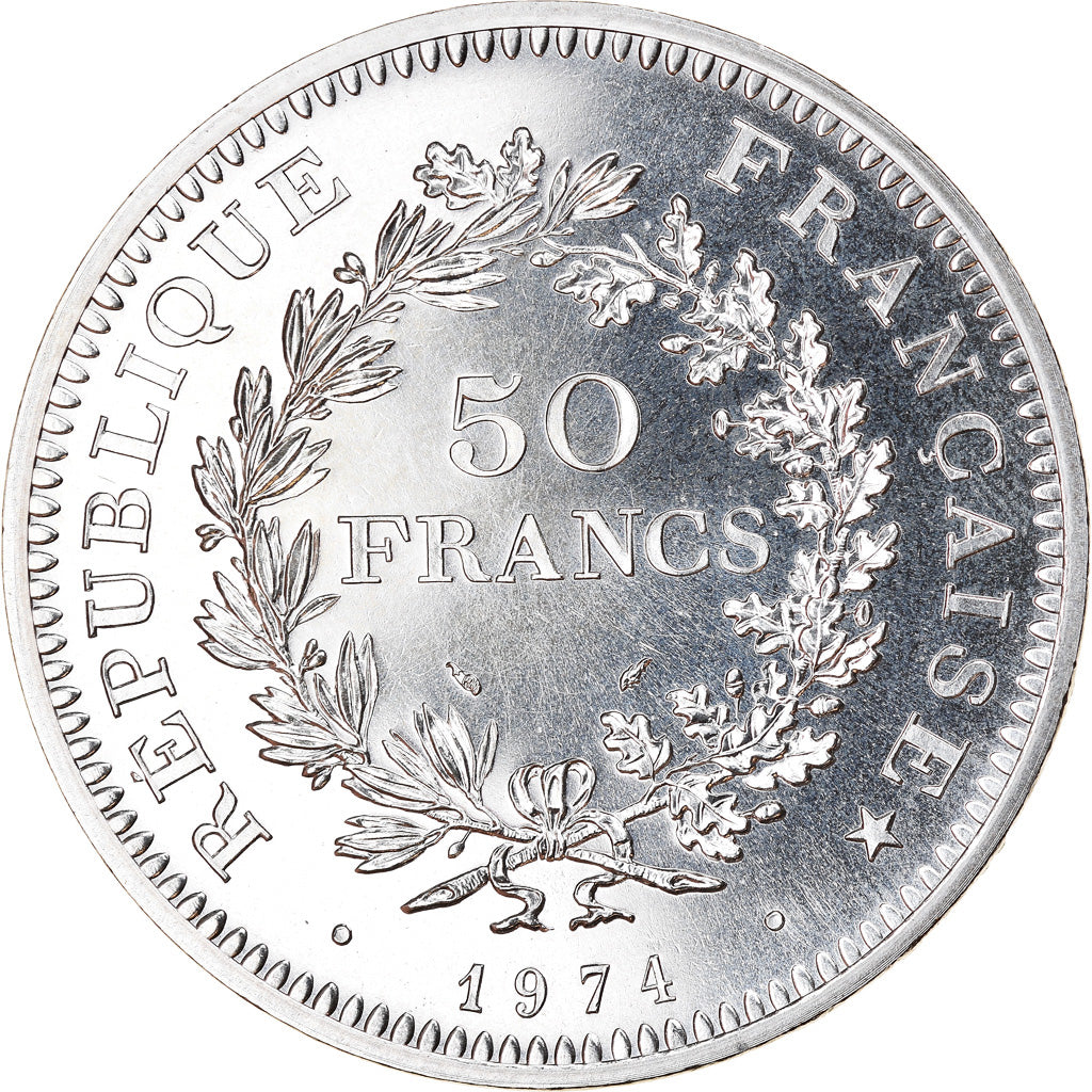 Coin, France, Hercule, 50 Francs, 1974, Paris, FDC, MS(65-70), Silver, KM:941.1