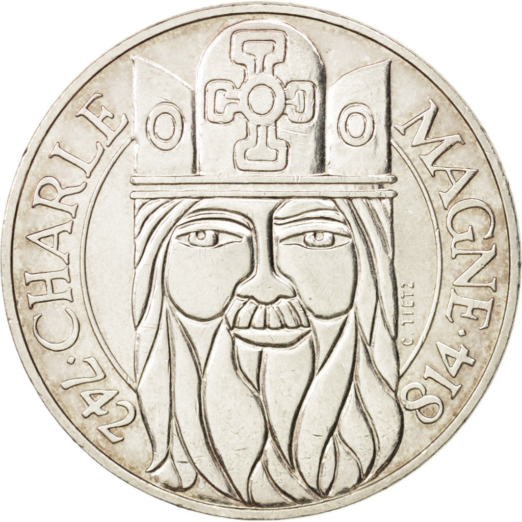 Frankreich, Charlemagne, 100 Francs, 1990, AU(55-58), Silber, KM:982,Gadoury 905