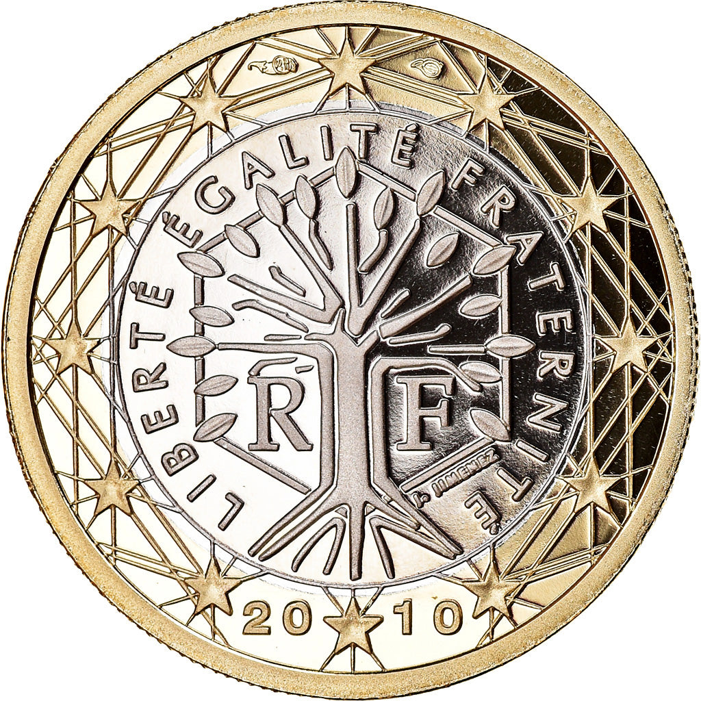 Francja, Euro, 2010, Paris, BE, MS(65-70), Bimetaliczny, KM:1413