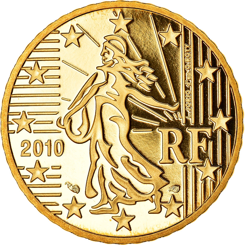 France, 50 Euro Cent, 2010, BE, MS(65-70), Brass, KM:1412