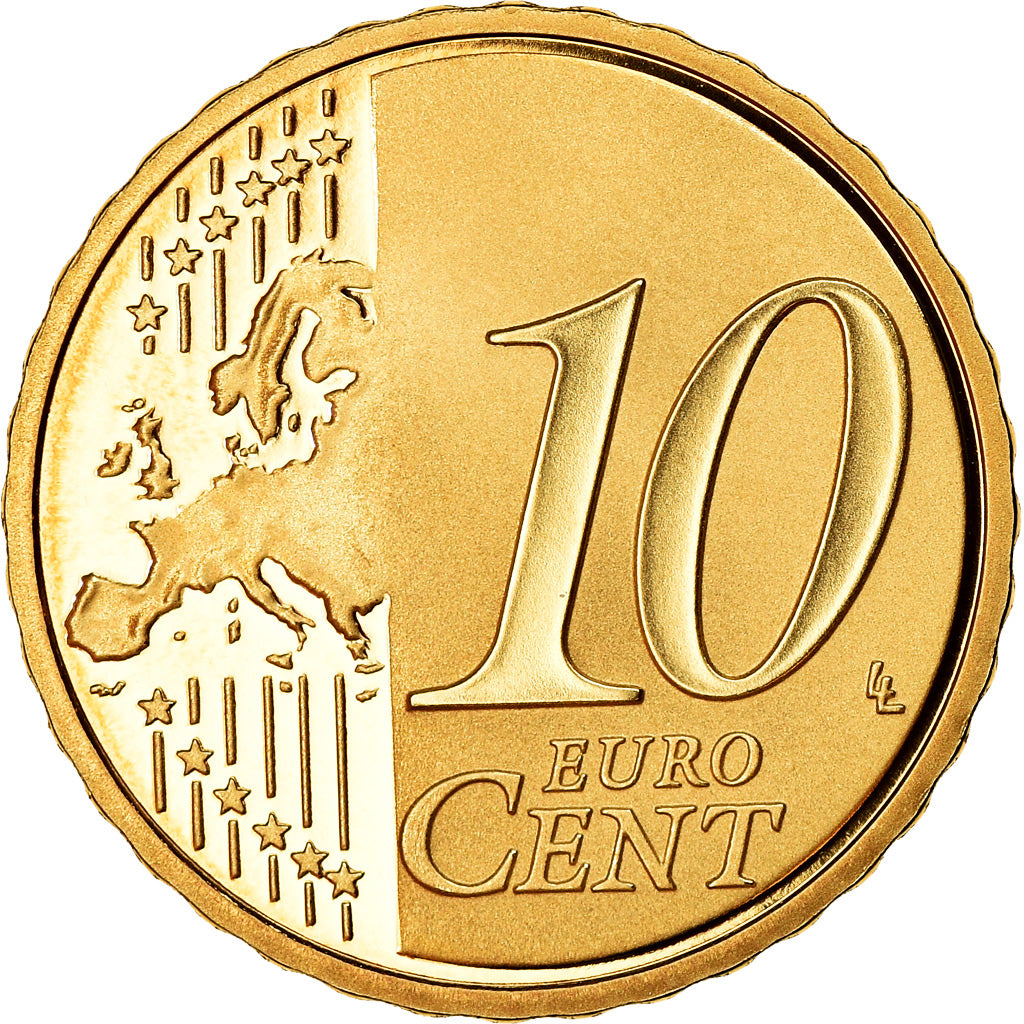 Francja, 10 Euro Cent, 2010, Paris, BE, MS(65-70), Mosiądz, KM:1410