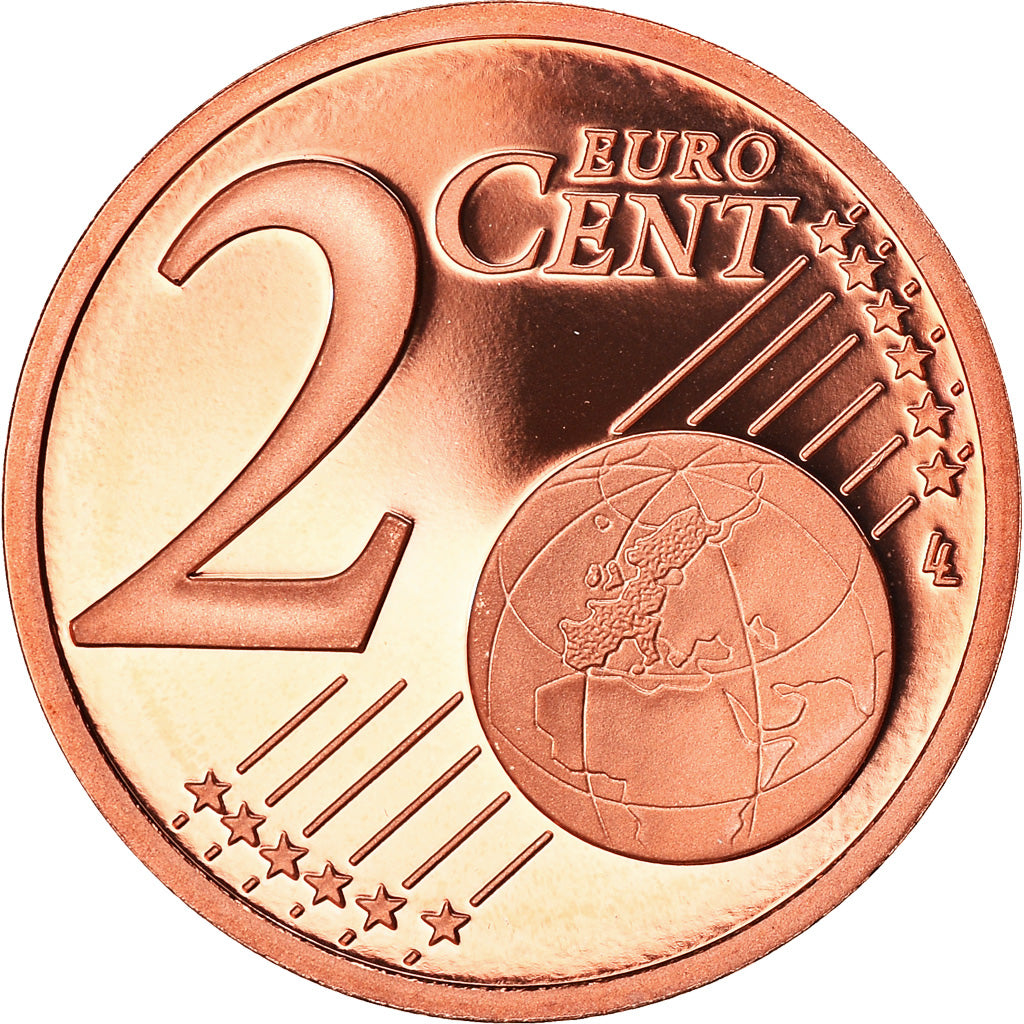 Francja, 2 Euro Cent, 2010, Paris, BE, MS(65-70), Miedź platerowana stalą