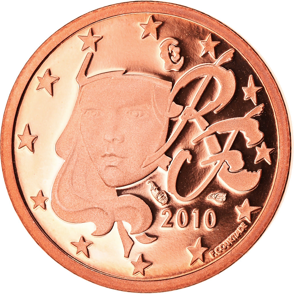 France, Euro Cent, 2010, BE, FDC, Copper Plated Steel, KM:1282