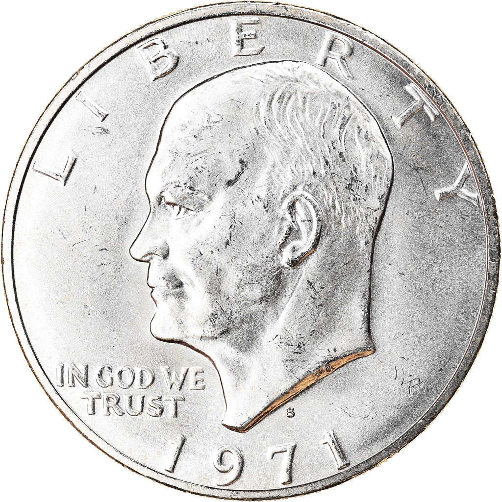 Coin, United States, Eisenhower Dollar, Dollar, 1971, U.S. Mint, San Francisco